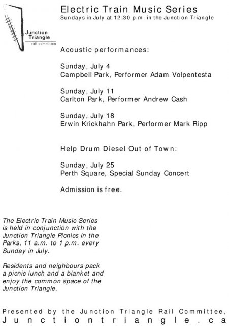Electric Train Music Series - Flyer