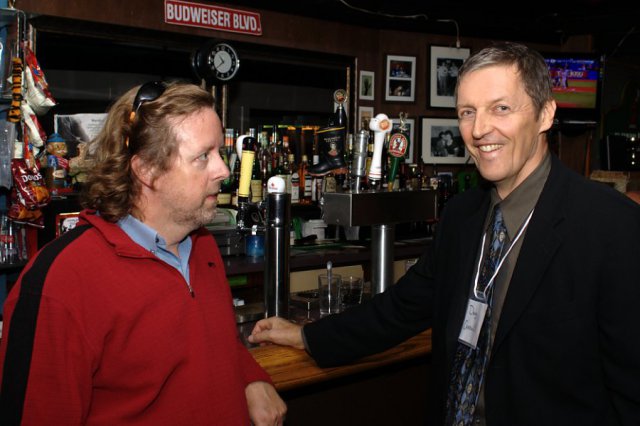 Doug Carroll (Left): Speaking to one of the event organizers