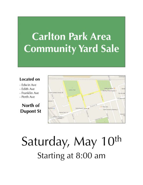 Carlton Park yard sale poster