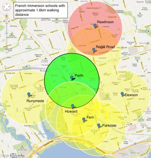 French immersion schools with approx 1.6km walking distance