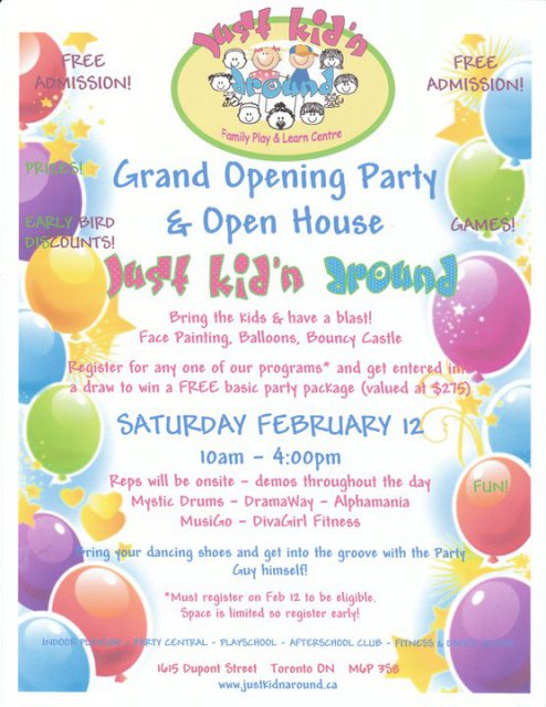 Just Kid'n Around - Opening Party poster