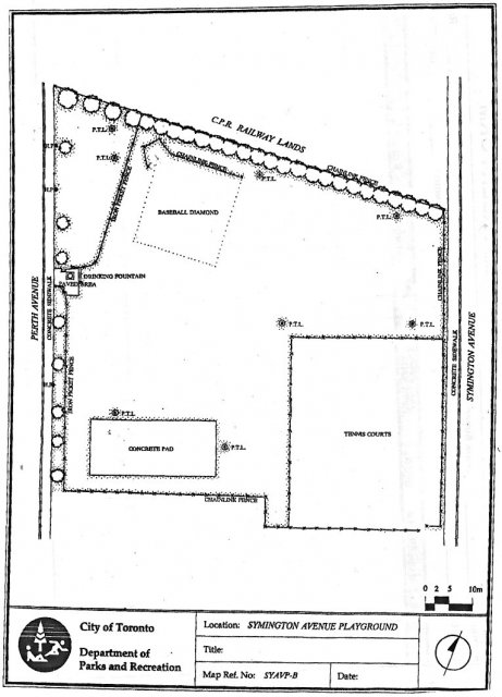 Symington Ave. Playground: Map from the City Parks &amp; Rec. dept., 2008.