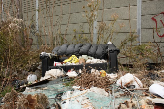 Illegal dumping on tracks near Wallace Ave.