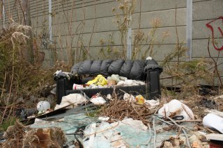 Illegal dumping on tracks near Wallace Ave.: November 1, 2008