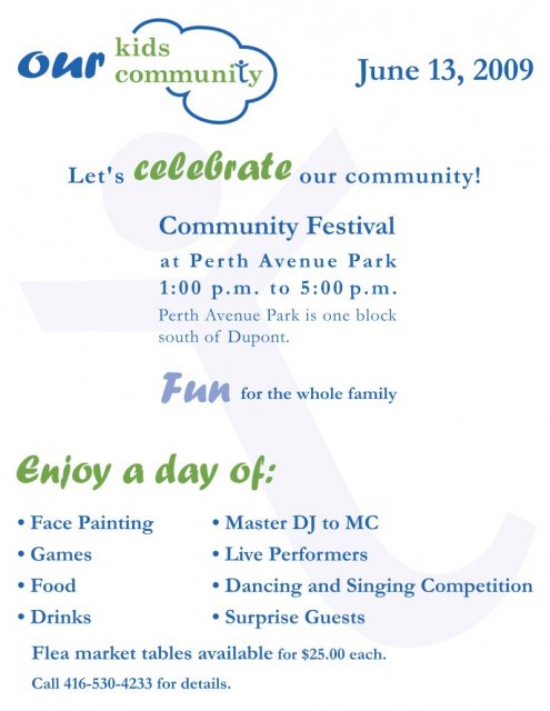 Poster for 2009 Perth Ave. Community Festival