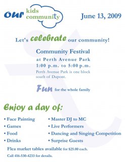 Poster for 2009 Perth Ave. Community Festival