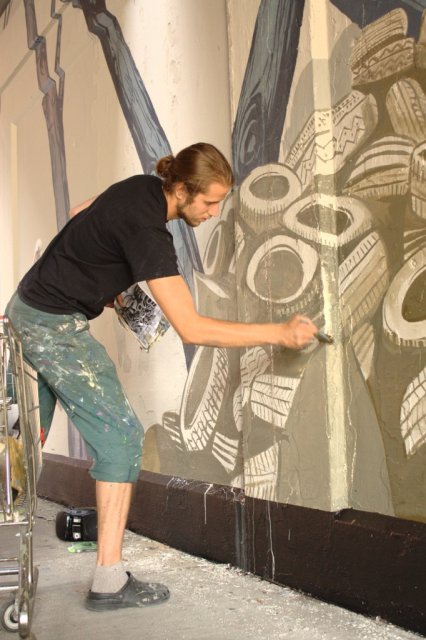 Dupont Bike Mural - Artist in Action