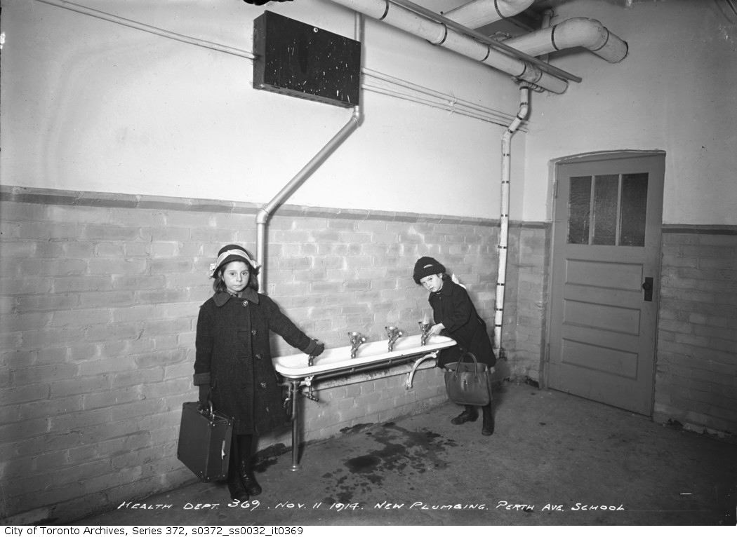 New plumbing fixtures at Perth Avenue School (1914)