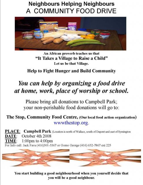  Food drive for The STOP at Campbell Park, October 4 2008.