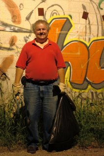  Michael helping clean up litter on the Railpath, south of Bloor near Tower Automotive.