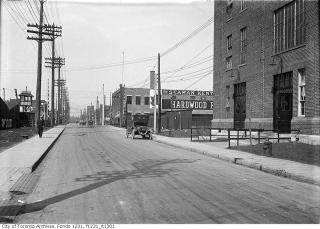 This is Wallace Ave., looking west across the CN railway tracks between Campbell Ave. and Lansdowne Ave. (1923)